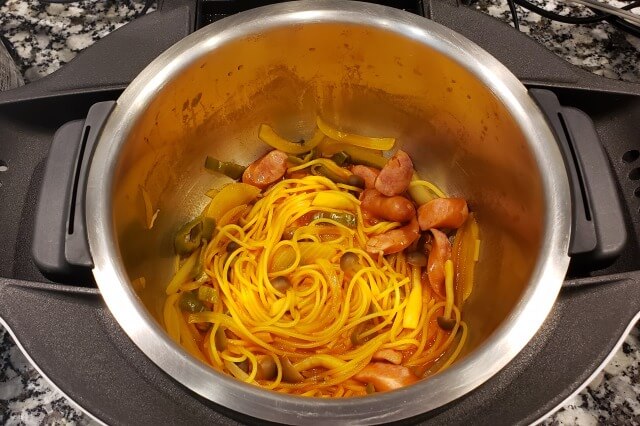 【ホットクック】スパゲッティナポリタン｜料理の手順