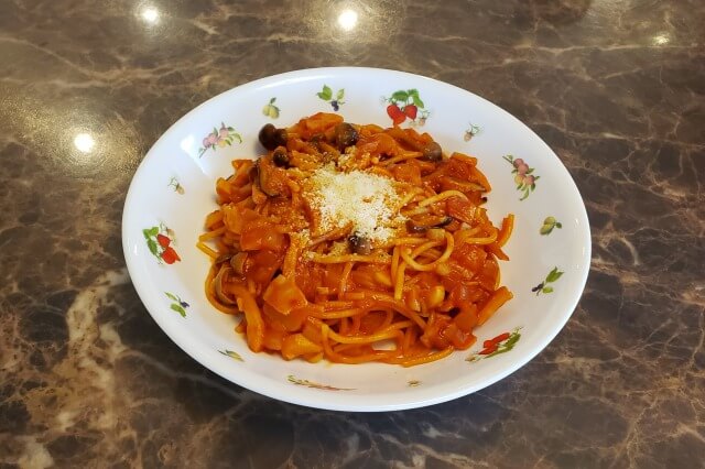 【ホットクック】トマトジュースのスパゲッティのレシピ