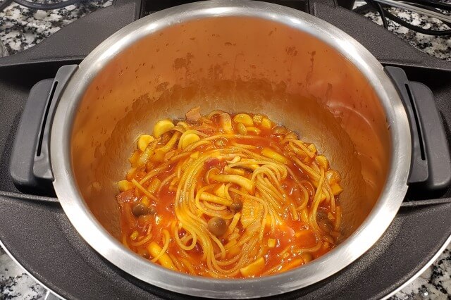 【ホットクック】トマトジュースのスパゲッティ｜料理の手順