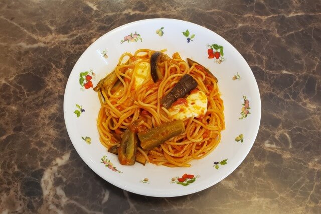 【ホットクック】ナスとトマトとモッツァレラチーズのスパゲッティの感想