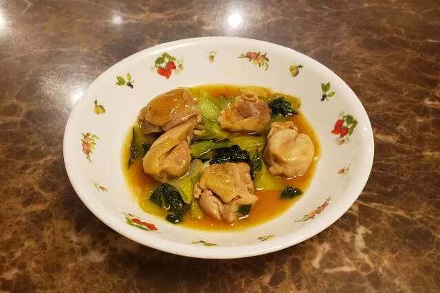 鶏肉と青梗菜(チンゲン菜)のオイスターソース炒めのレシピ