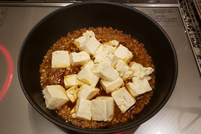 麻婆豆腐の料理の手順