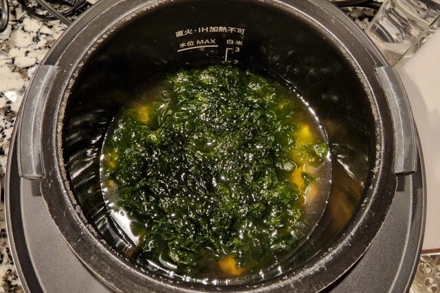 【ホットクック】豆腐とあおさのお吸い物の料理の手順